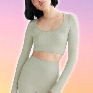 BABATON Aritzia Balsam Seamless Ribbed Long Sleeve Top Sz XS